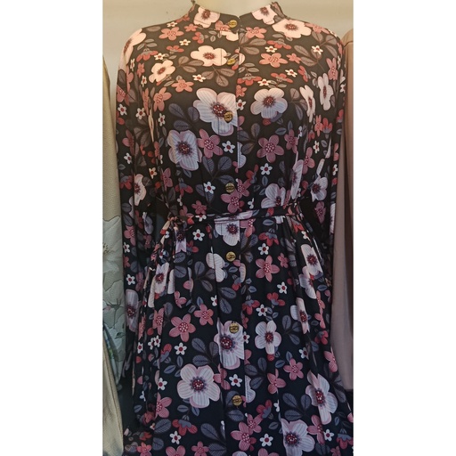 Gamis Wanita Motif Bunga-Bunga