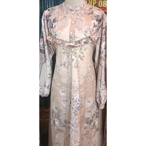 Gamis Wanita Twil Motif Bunga-Bunga