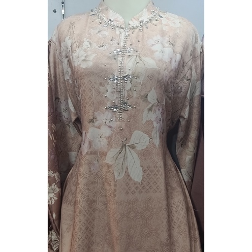 Gamis Wanita Mocca Motif Bunga-bunga